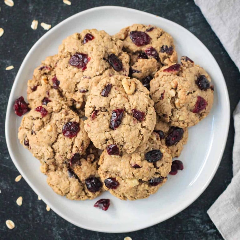 Vegan Oatmeal, Carrot, & Cranberry Cookies