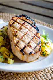 Blacked Pork Chops w/Pineapple Salsa