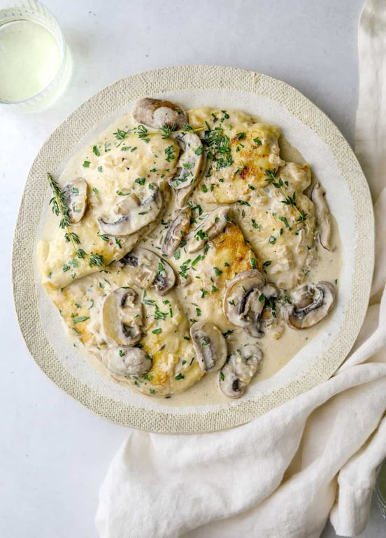 Mushroom wine chicken