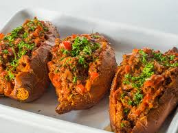 Sloppy Joe stuffed sweet potatoes