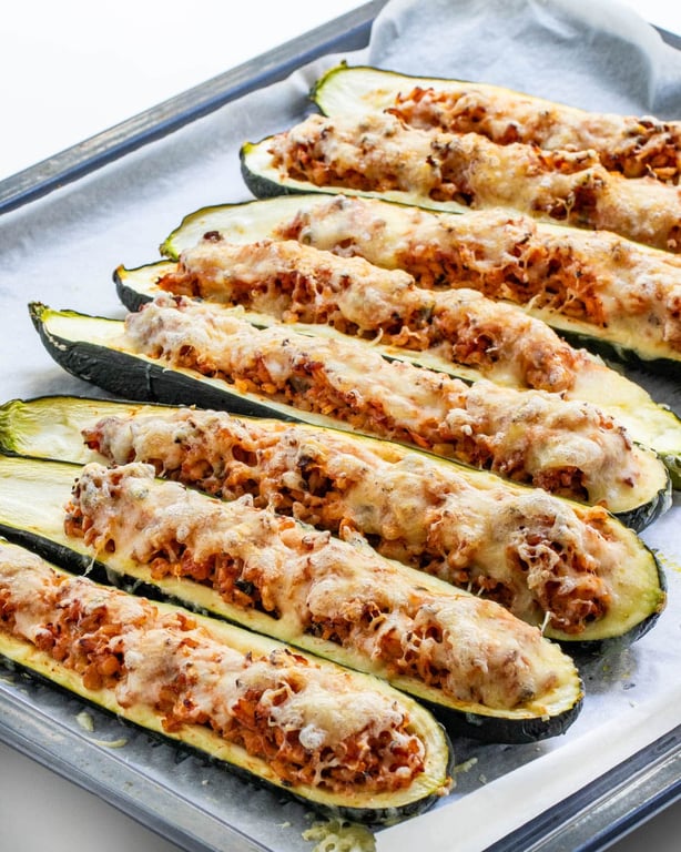 Stuffed zucchini boats