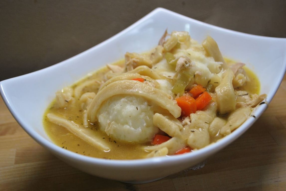 Chicken & Noodles with Mashed Potatoes