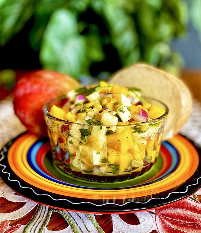 Corn salad with mango, jicama and shio koji
