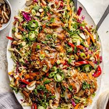 Chicken, Cashew, Cabbage Salad sesame and teriyaki