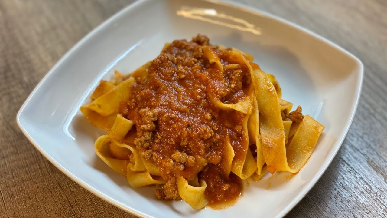 Fettuccine with five-hour lamb