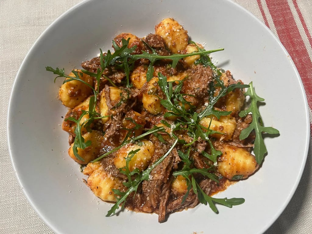 Potato Gnocchi with Beef Marinara