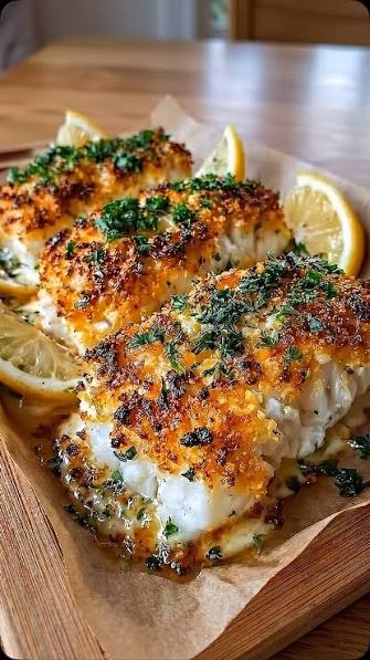 Garlic butter baked fish