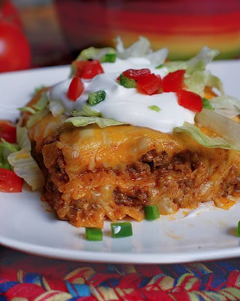 Stacked Beef Enchiladas