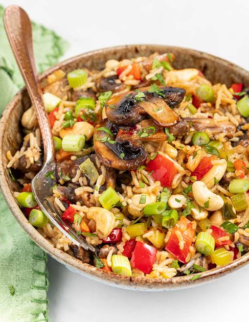 Garlic mushroom fried rice