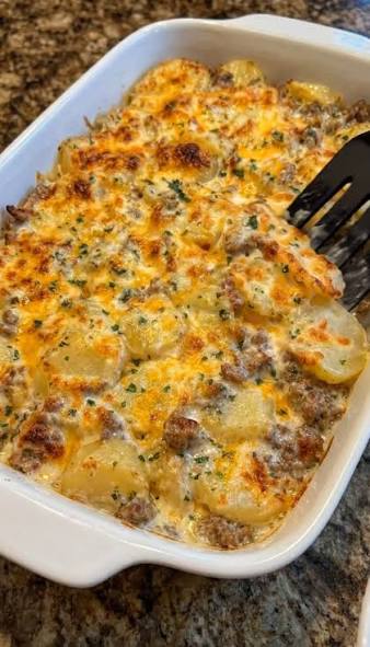 Hamburger Scallop potatoes