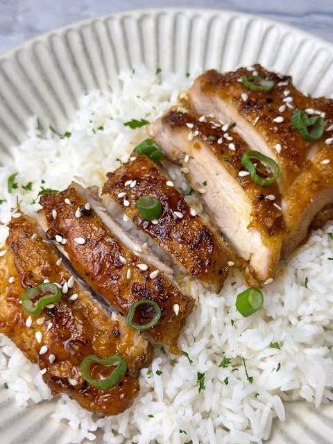 Soy Sauce chicken thigh over rice