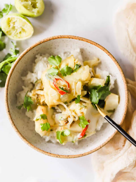 CoD with Coconut, miso, and Cilantro