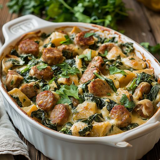 Sausage and Spinach Casserole