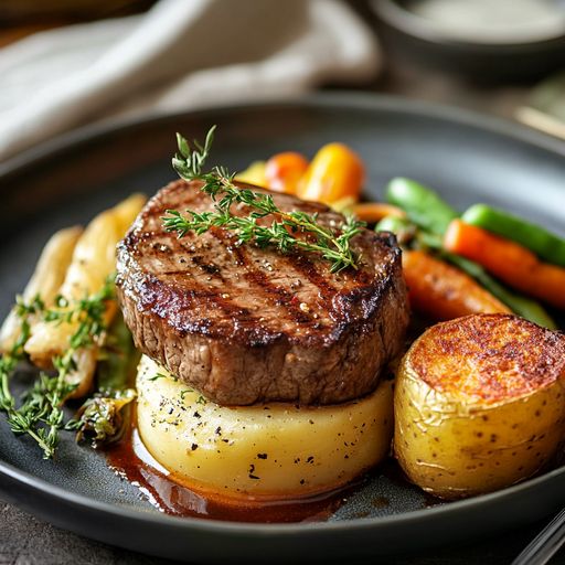 Steak and Fondant Potatoes