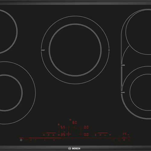 Serie 8 electric hob80 cm Noir, avec cadre