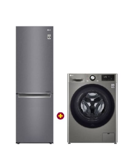PACK-RÉFRIGÉRATEUR LG GR-B479NQLM COMBINE 341L + MACHINE-À-LAVE-RF2V3PYPKP-8KG-1200TR-Maroc-