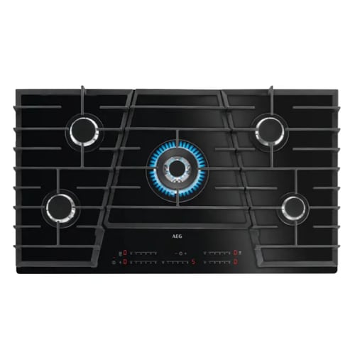 Plaque AEG 5F 90CM EN VERRE NOIR HVB95450IB