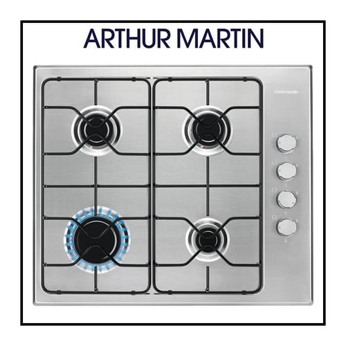 Table de cuisson Arthur Martin à gaz 4 feux-AGS6404SX Prix