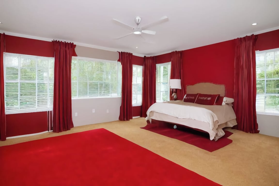 Red Carpet in Large Bedroom