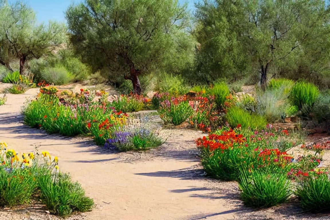 Desert backyard with Flowers