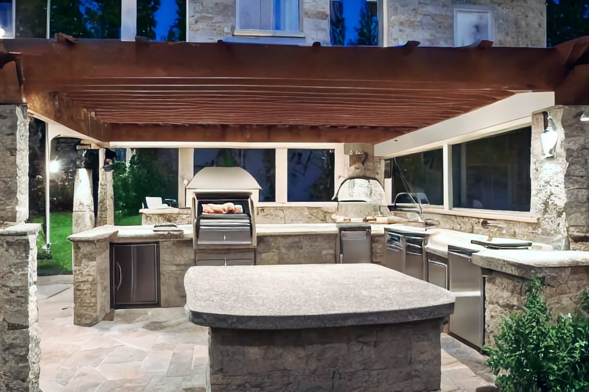 installing outdoor kitchen countertops