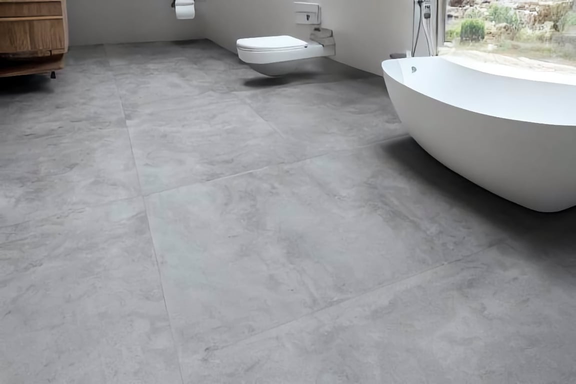 Concrete bathroom flooring