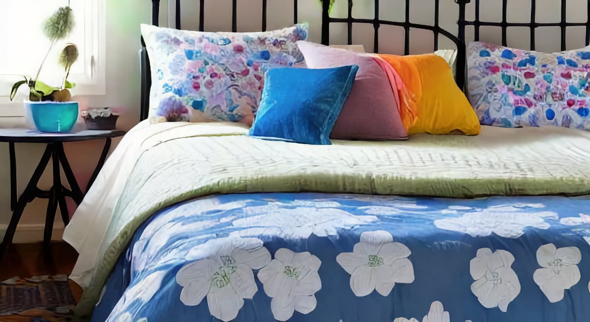 Comfy and colorful bed