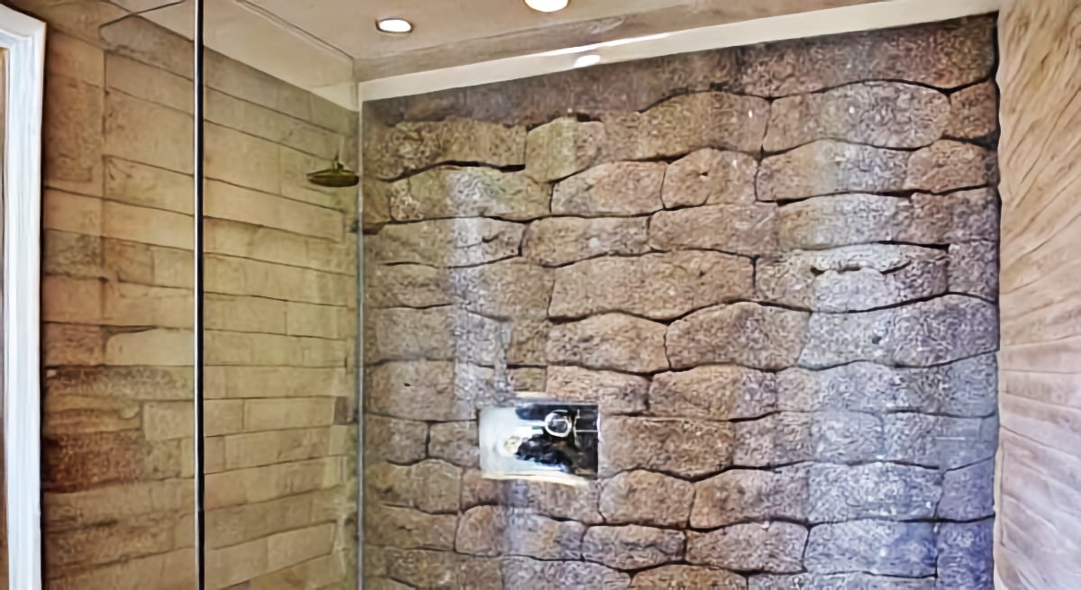 rock tile shower