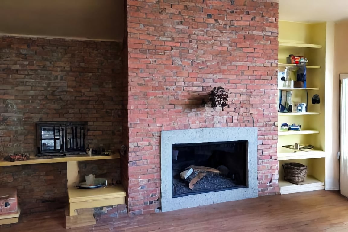 dirty sooty fireplace