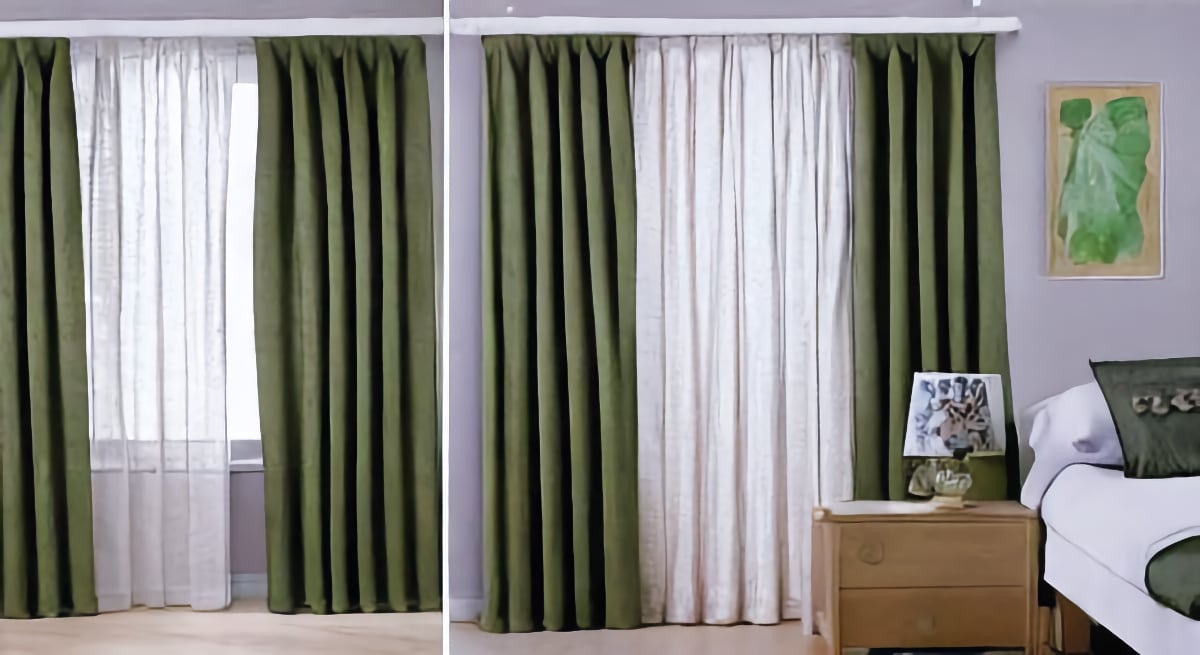 different sizes of curtains