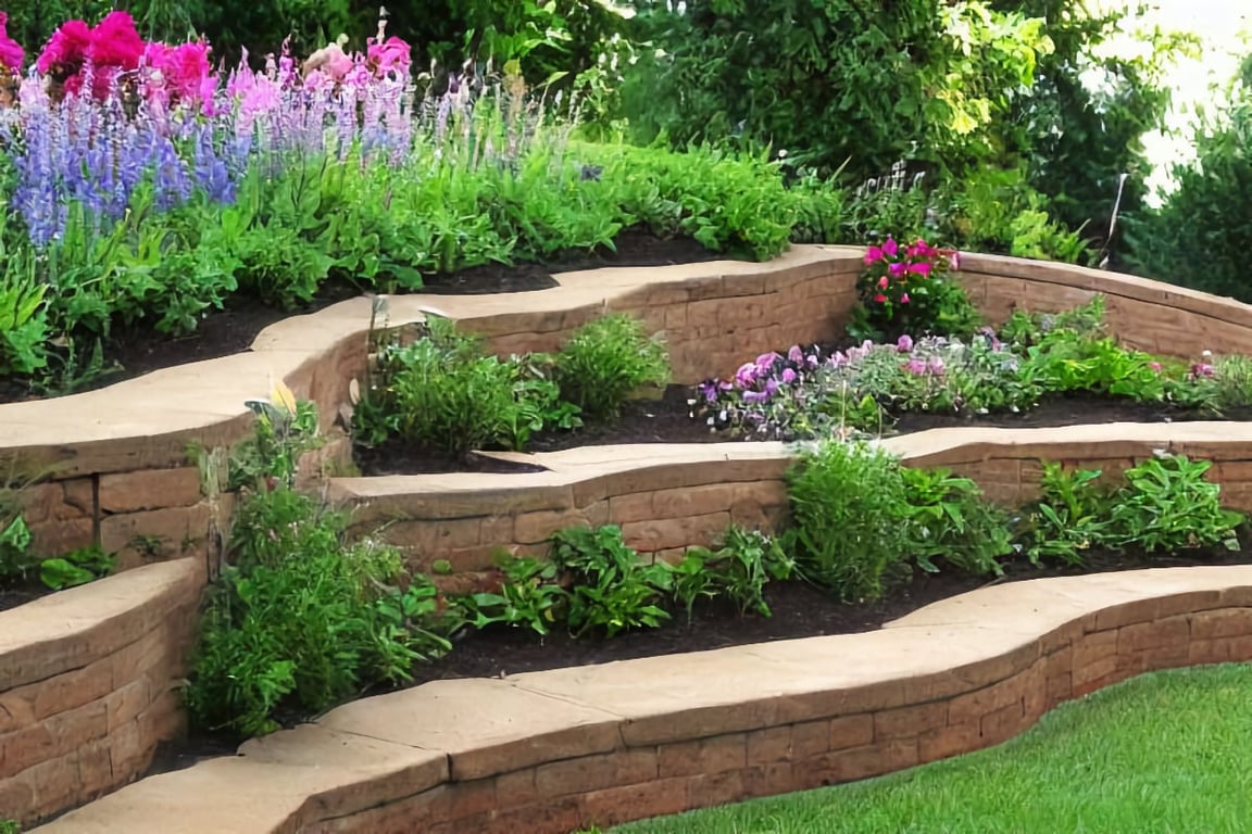 Multi level retaining wall