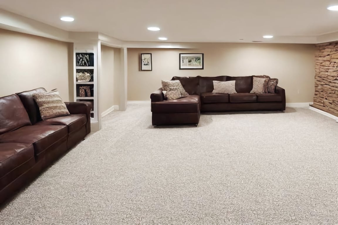 wall to wall basement carpeting