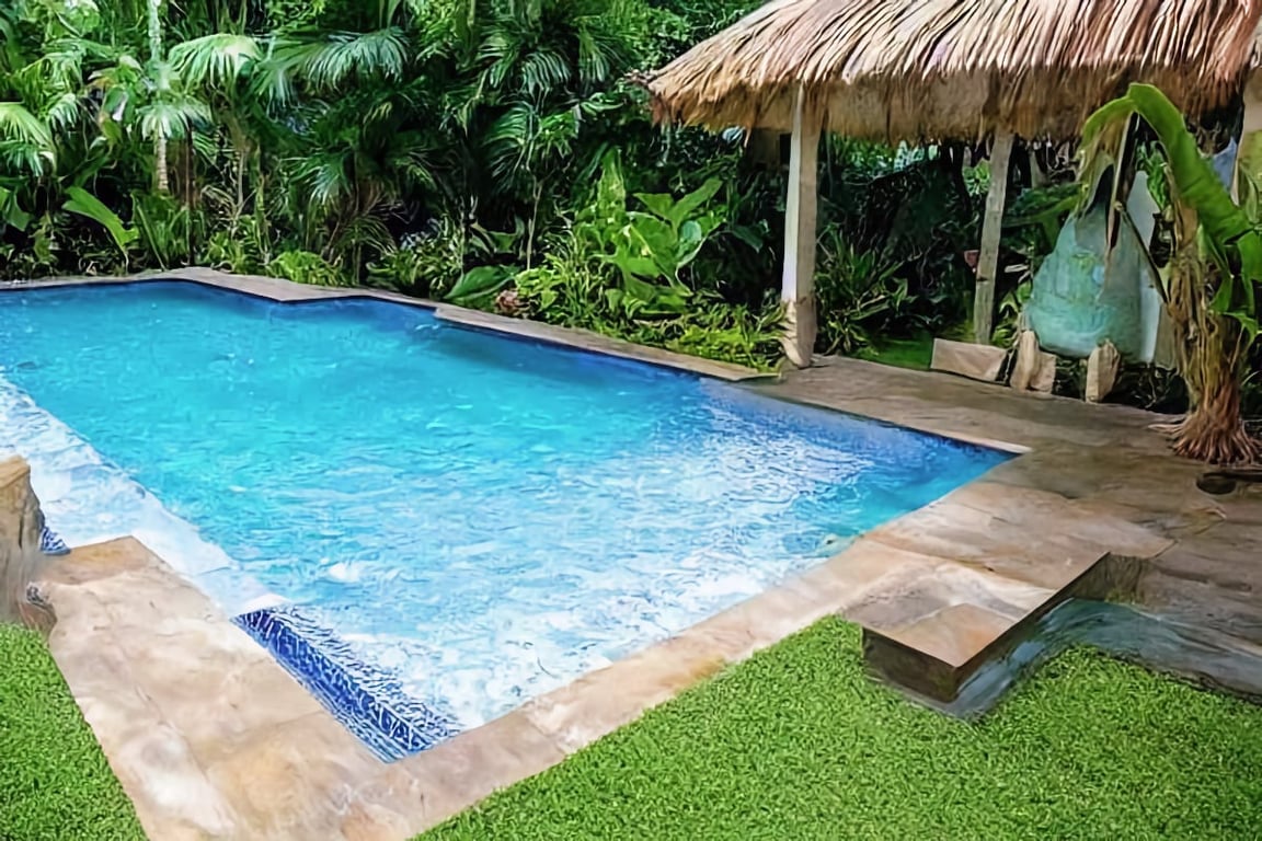 Backyard Tropical Pool Landscaping