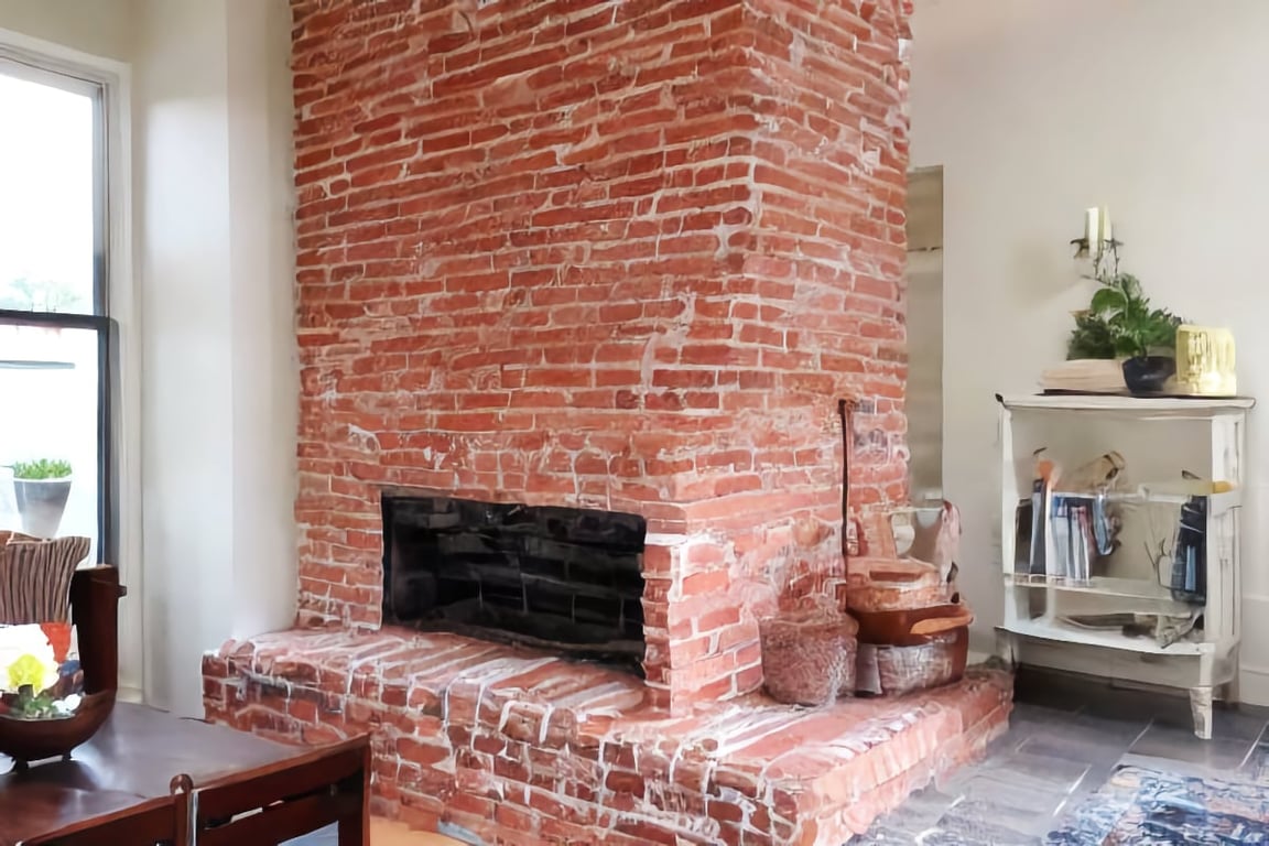 cleaning a brick fireplace