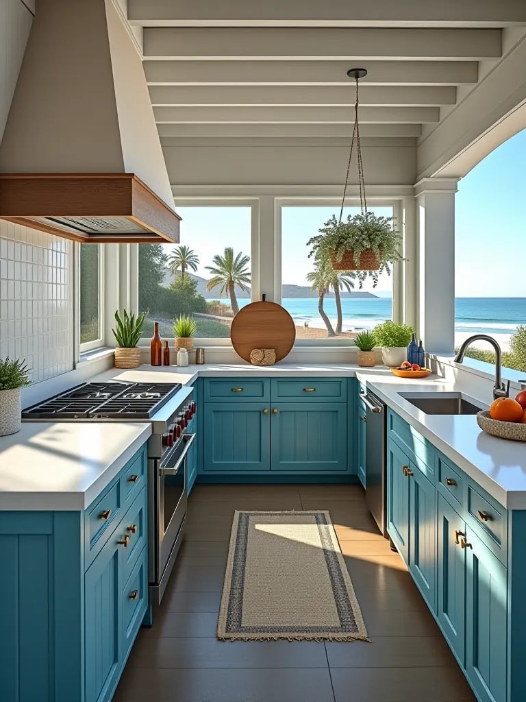Beach inspired coastal outdoor kitchen