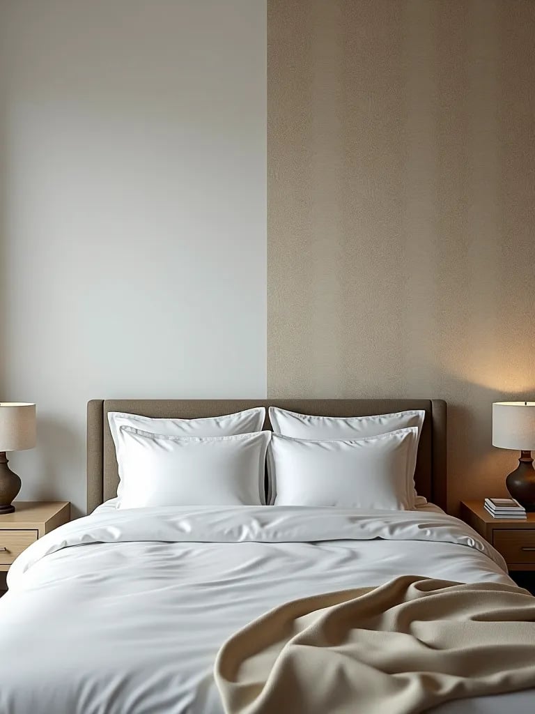 Bedroom wall transformation with wallpaper