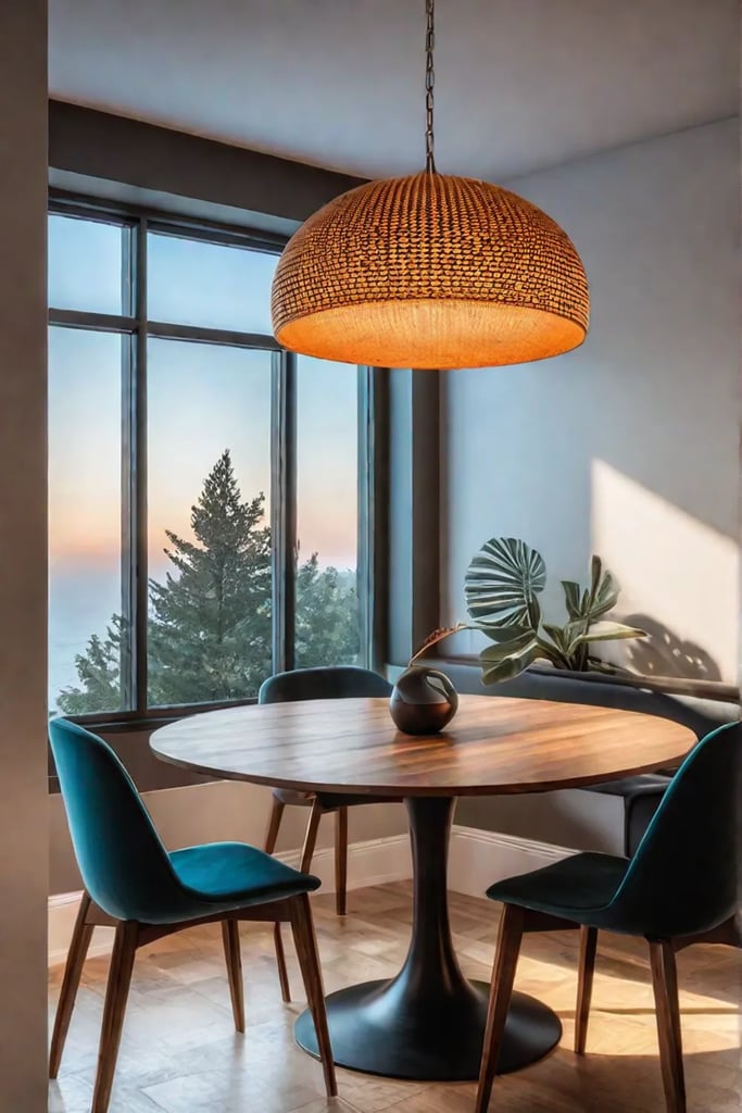 Breakfast nook with pendant light