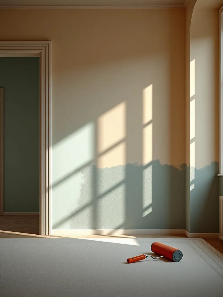 Close up of perfectly painted dining room corner