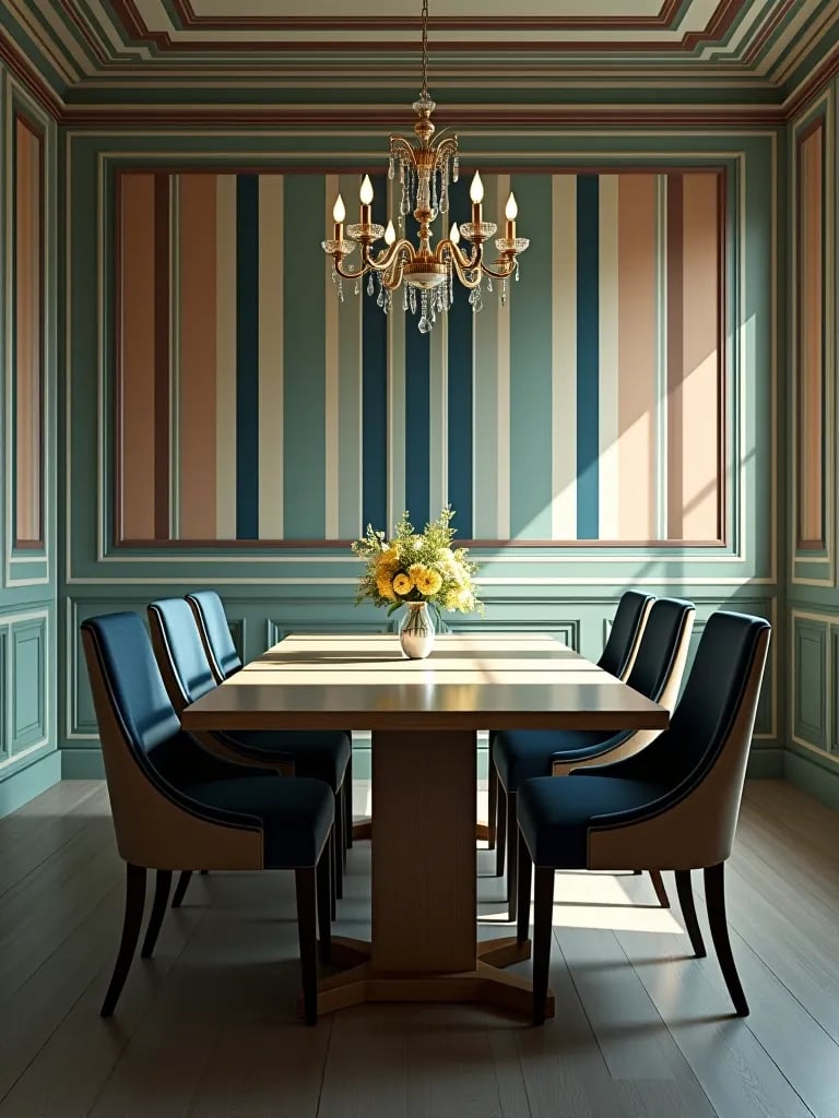 Paint swatches in dining room under different lighting