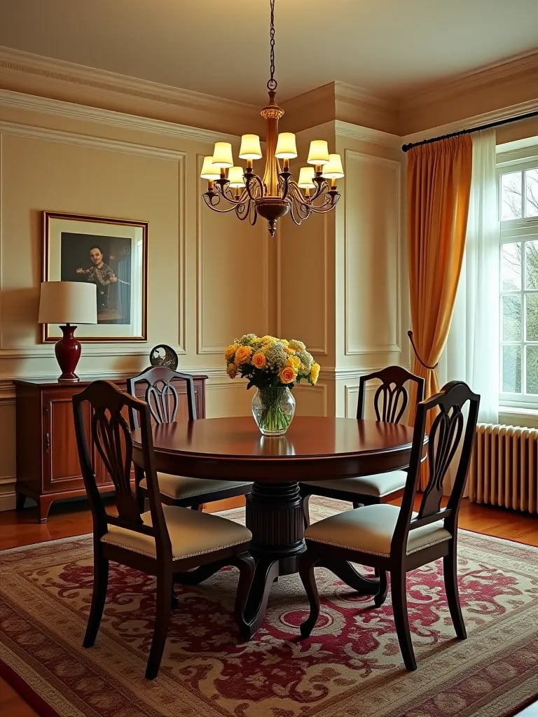 Sophisticated faux finish on dining room wall