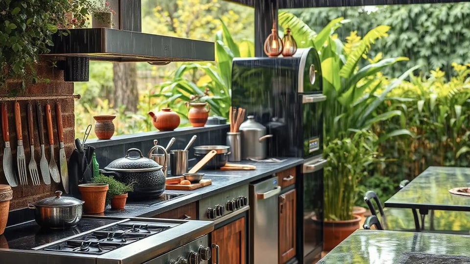 weatherproof outdoor kitchen
