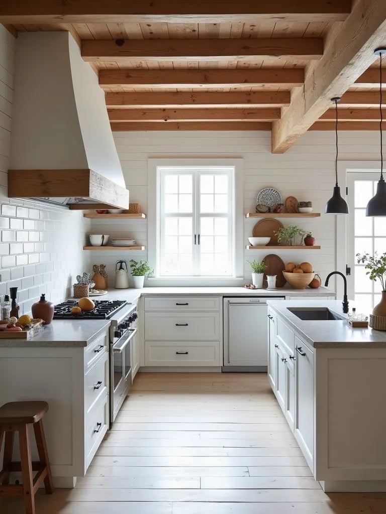Modern rustic kitchen with soapstone surfaces and wood accents