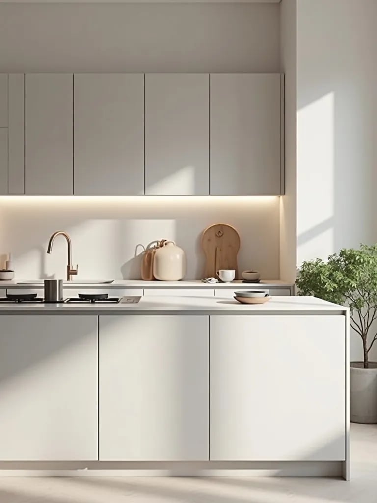 Sleek Scandinavian kitchen island with integrated features