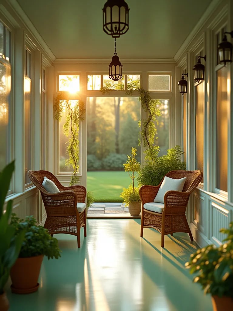 Sleek contemporary balcony with non slip gray floor paint and urban backdrop