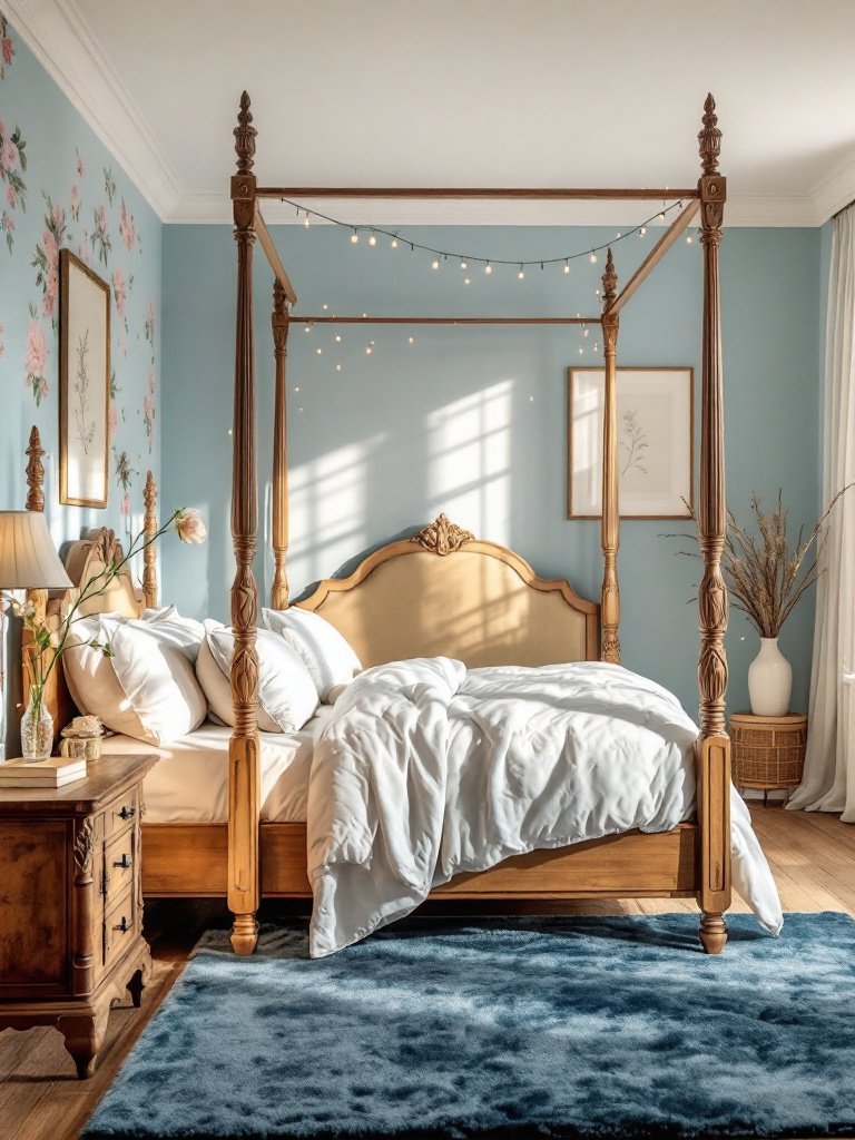 Colorful bedroom promoting relaxation and sleep