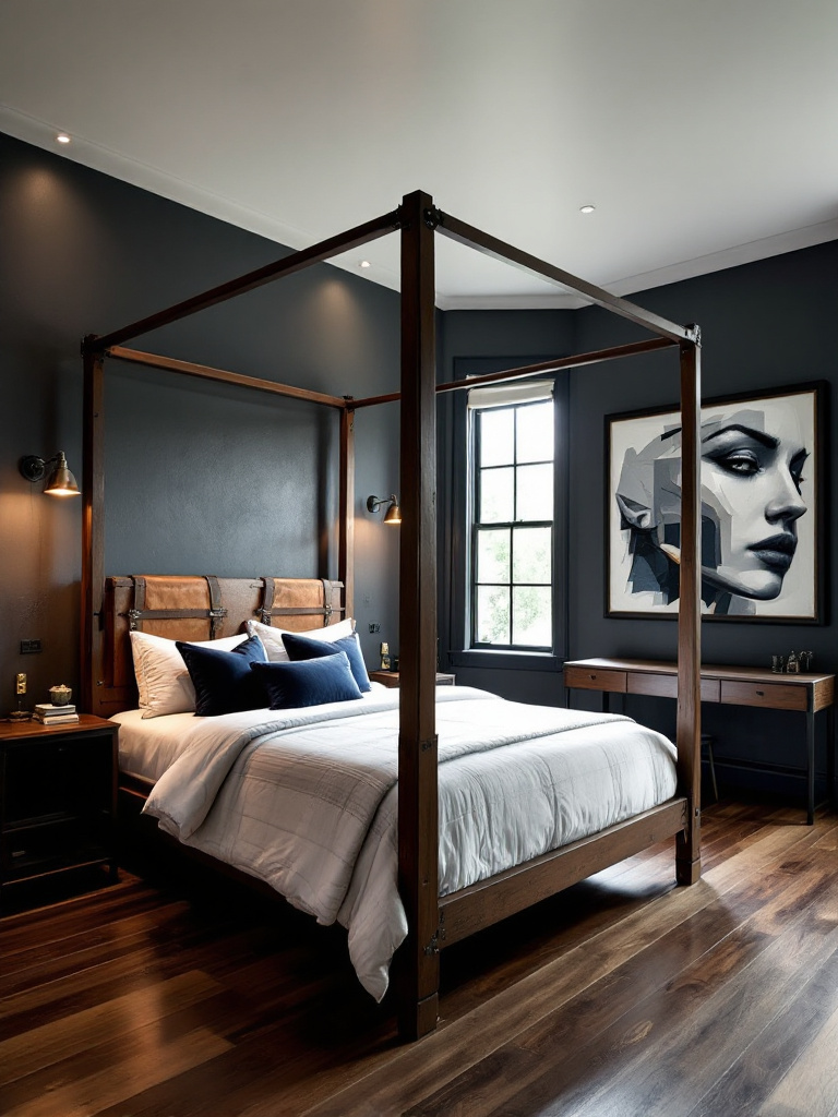 Bold masculine bedroom