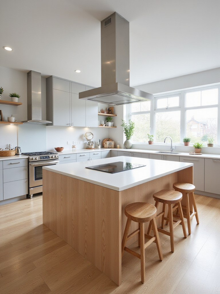 Kitchen island with induction cooktop and downdraft vent