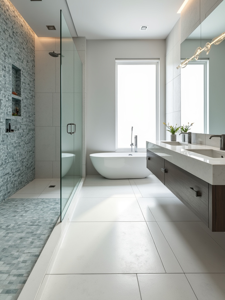 Durable and stylish bathroom tiles create a luxurious and functional space
