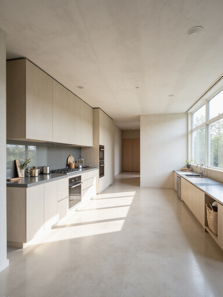 Luxury kitchen with shimmering Venetian plaster wall finish
