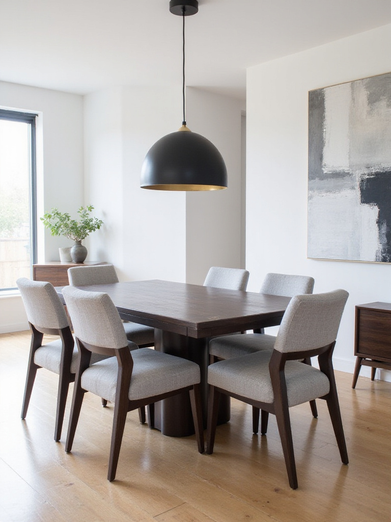Modern dining room with smart colour choice and style